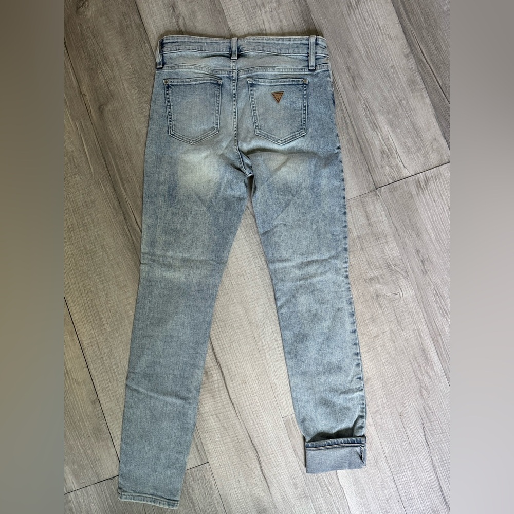 GUESS Mid Rise Skinny Light Blue Jeans - Picture 11 of 13